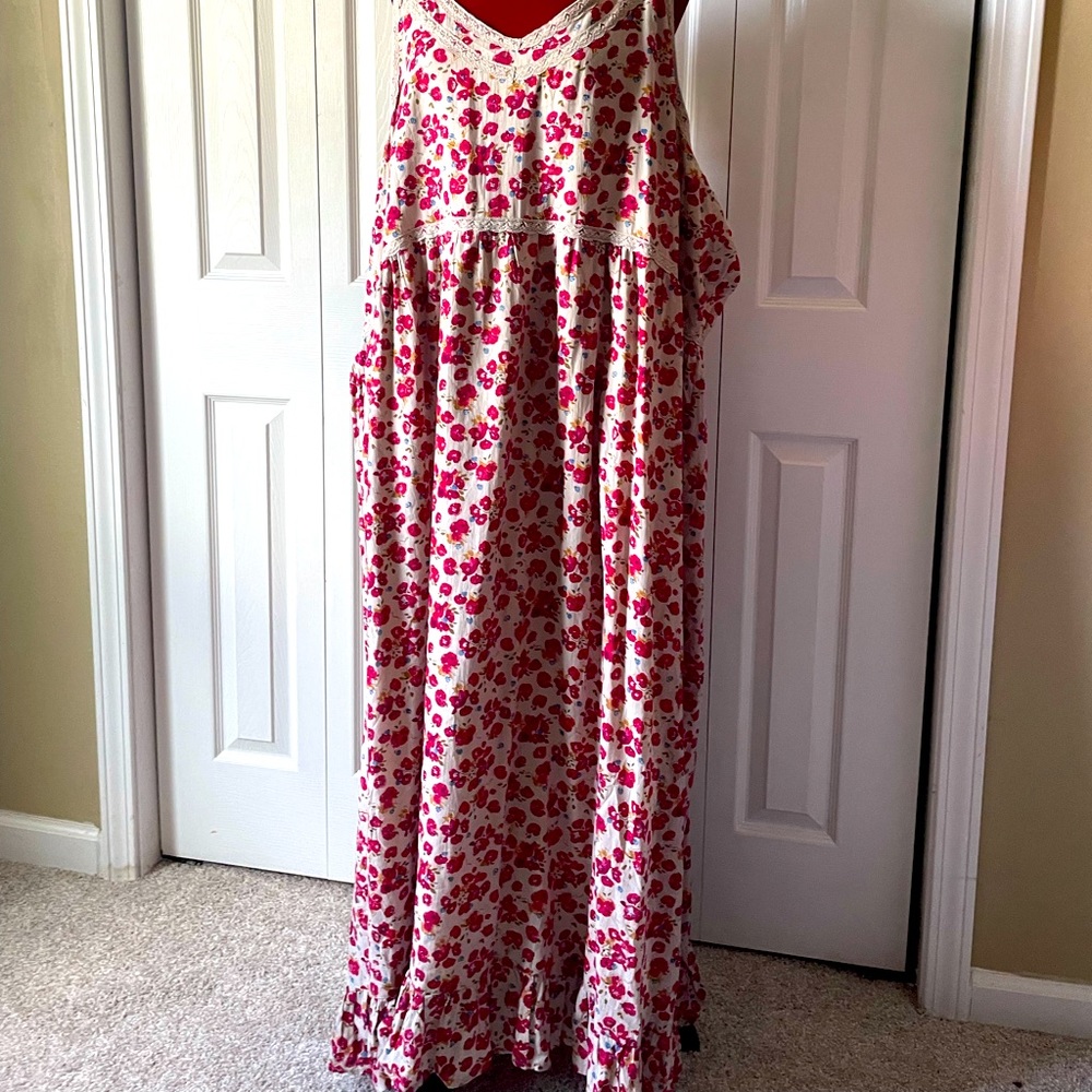 Floral then strap maxi dress with matching jacket